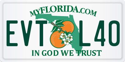 FL license plate EVTL40