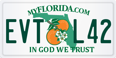 FL license plate EVTL42