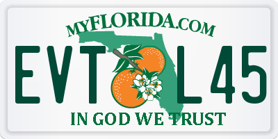 FL license plate EVTL45