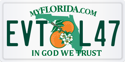 FL license plate EVTL47