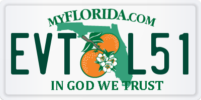 FL license plate EVTL51