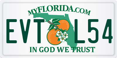 FL license plate EVTL54