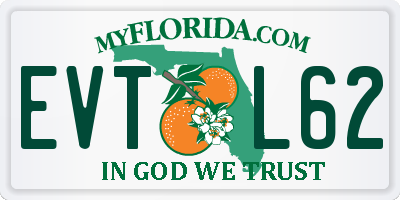 FL license plate EVTL62