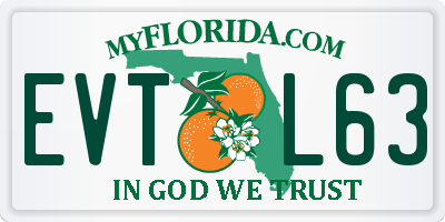 FL license plate EVTL63