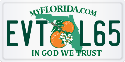 FL license plate EVTL65