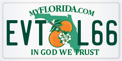 FL license plate EVTL66