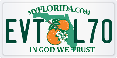 FL license plate EVTL70
