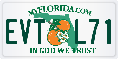 FL license plate EVTL71