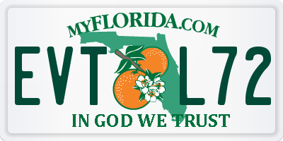 FL license plate EVTL72