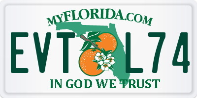 FL license plate EVTL74