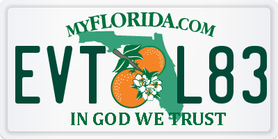 FL license plate EVTL83