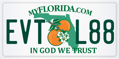FL license plate EVTL88