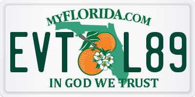 FL license plate EVTL89