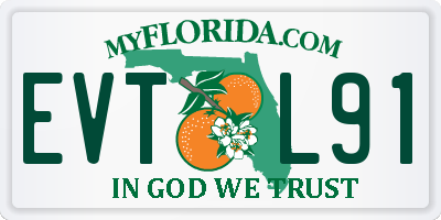 FL license plate EVTL91