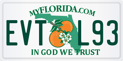 FL license plate EVTL93
