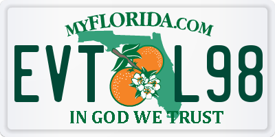 FL license plate EVTL98