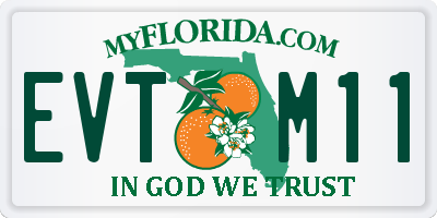 FL license plate EVTM11