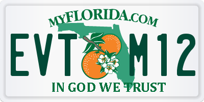 FL license plate EVTM12