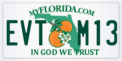 FL license plate EVTM13