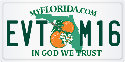 FL license plate EVTM16