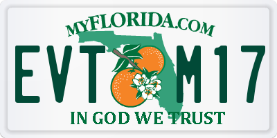 FL license plate EVTM17