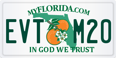 FL license plate EVTM20