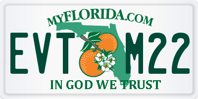 FL license plate EVTM22