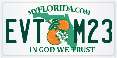FL license plate EVTM23