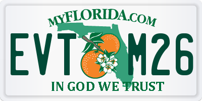 FL license plate EVTM26