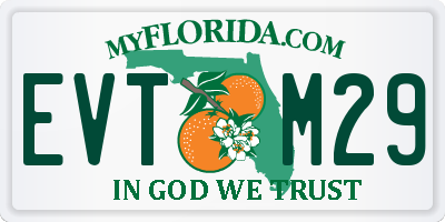 FL license plate EVTM29