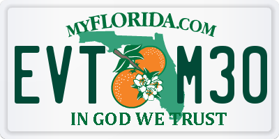 FL license plate EVTM30