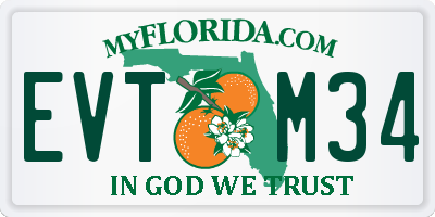 FL license plate EVTM34