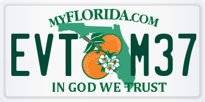 FL license plate EVTM37