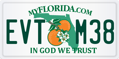 FL license plate EVTM38