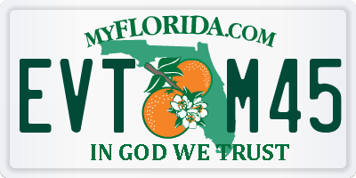 FL license plate EVTM45