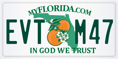 FL license plate EVTM47
