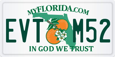 FL license plate EVTM52