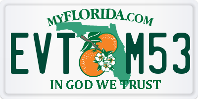 FL license plate EVTM53