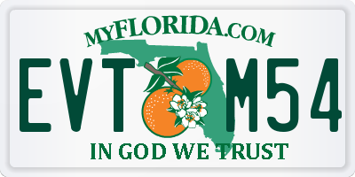 FL license plate EVTM54