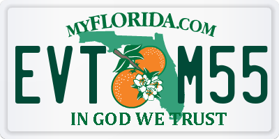 FL license plate EVTM55