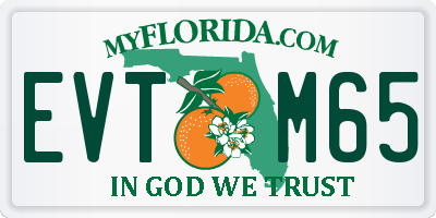 FL license plate EVTM65