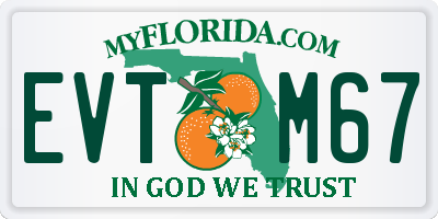FL license plate EVTM67