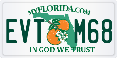 FL license plate EVTM68