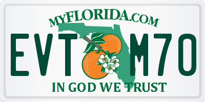 FL license plate EVTM70