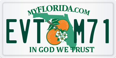 FL license plate EVTM71