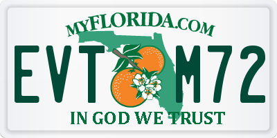 FL license plate EVTM72