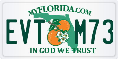 FL license plate EVTM73