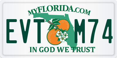 FL license plate EVTM74