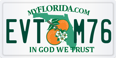 FL license plate EVTM76
