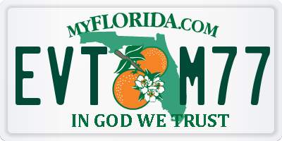 FL license plate EVTM77